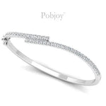 18K White Gold 1.20 Carat Hinged Diamond Bangle - Pobjoy Diamonds