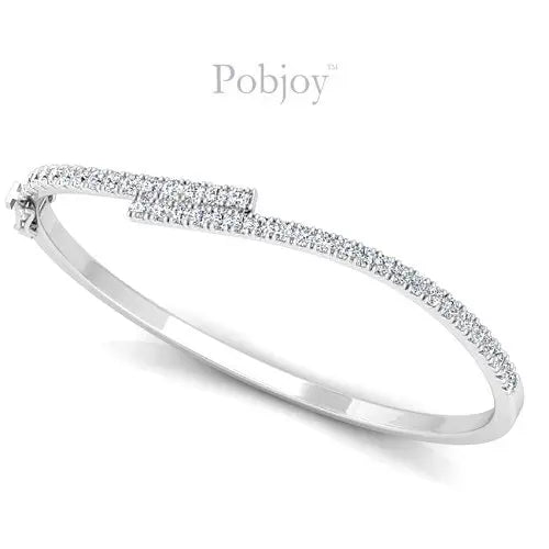 18K White Gold 1.20 Carat Hinged Diamond Bangle - Pobjoy Diamonds