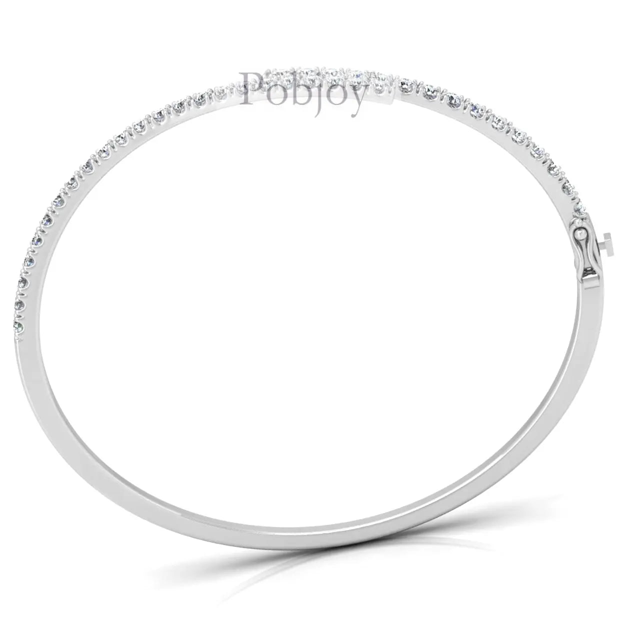 18K White Gold 1.20 Carat Hinged Diamond Bangle - Pobjoy Diamonds