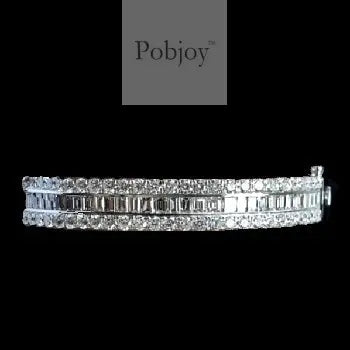 18K White Gold Baguette Diamond Bangle 6.90 Carats - Pobjoy Diamonds