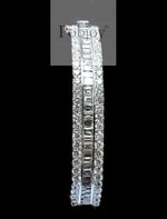 18K White Gold Baguette Diamond Bangle 6.90 Carats - Pobjoy Diamonds