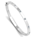 18K White Gold Diamond Studded Hinged Bangle 0.30 Carat