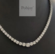 Load image into Gallery viewer, 18K White Gold Graduated Diamond Line Necklace 27.5 Carats
