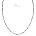 18K White Gold Ladies Diamond Line Necklace - 10.00 Carats