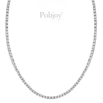18K White Gold Ladies Diamond Line Necklace - 15.00 Carats - Pobjoy Diamonds