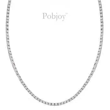 18K White Gold Ladies Diamond Line Necklace - 15.00 Carats