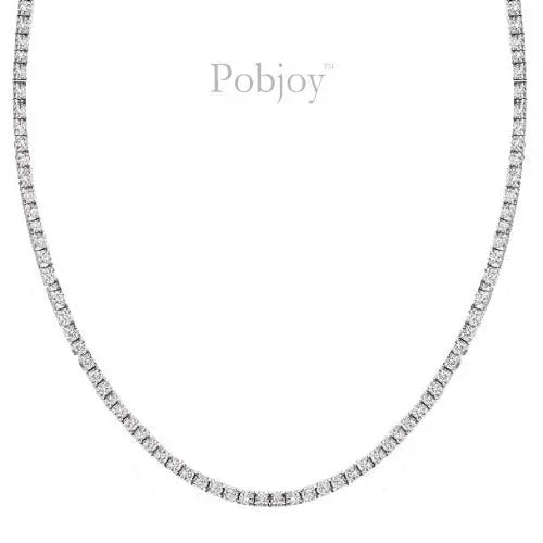 18K White Gold Ladies Diamond Line Necklace - 15.00 Carats - Pobjoy Diamonds