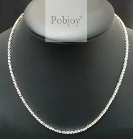 18K White Gold Ladies Diamond Line Necklace - 15.00 Carats - Pobjoy Diamonds