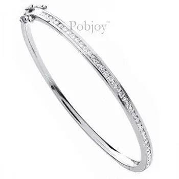 18K White Or Yellow Gold Diamond Bangle 1.00 Carat - Pobjoy Diamonds