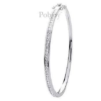 18K White Or Yellow Gold Diamond Bangle 1.00 Carat - Pobjoy Diamonds