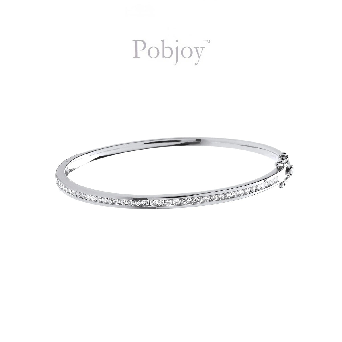 18K White Or Yellow Gold Diamond Bangle 1.00 Carat - Pobjoy Diamonds