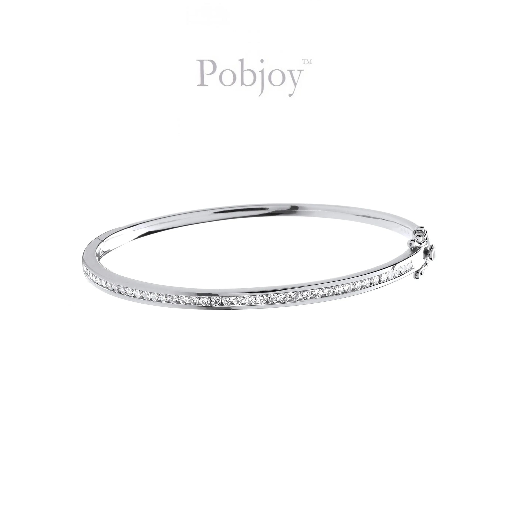18K White Or Yellow Gold Diamond Bangle 1.00 Carat - Pobjoy Diamonds
