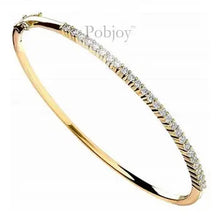 Load image into Gallery viewer, 18K Yellow Gold 1.10 Carat Hinged Diamond Bangle Bracelet