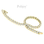 18K Yellow Gold Bezel Set Diamond Tennis Bracelet 3.00 Carats - Pobjoy Diamonds