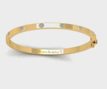 Load image into Gallery viewer, 18K Yellow Gold Diamond Studded Hinged Bangle 0.30 Carat
