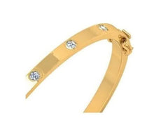 Load image into Gallery viewer, 18K Yellow Gold Diamond Studded Hinged Bangle 0.30 Carat
