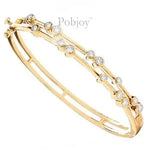 18K Yellow Gold Hinged 1.00 Carat Studded Diamond Bangle - Pobjoy Diamonds