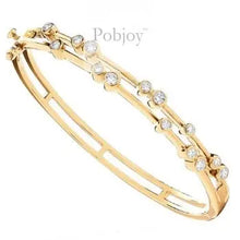 Load image into Gallery viewer, 18K Yellow Gold Hinged 1.00 Carat Studded Diamond Bangle