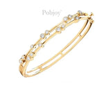 18K Yellow Gold Hinged 1.00 Carat Studded Diamond Bangle - Pobjoy Diamonds