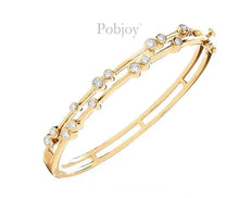 Load image into Gallery viewer, 18K Yellow Gold Hinged 1.00 Carat Studded Diamond Bangle