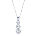 18K White Gold Trilogy Diamond Pendant & Necklace - Pobjoy Diamonds