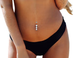 Lab Diamond Dangly Belly Piercing 1.90 Carats - Silver & Surgical Steel - Pobjoy Diamonds