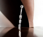 Graduated Lab Diamond Drop Belly Ring Platinum Set - Pobjoy Diamonds