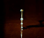 Graduated Lab Diamond Drop Belly Ring 198K Yellow Gold