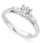 Solitaire & Baguette Lab Grown Diamond Ring 2.70 Carats E/VVS1