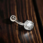 NEW! Prong Set Lab Diamond Belly Ring E/VS1 - Options - Pobjoy Diamonds
