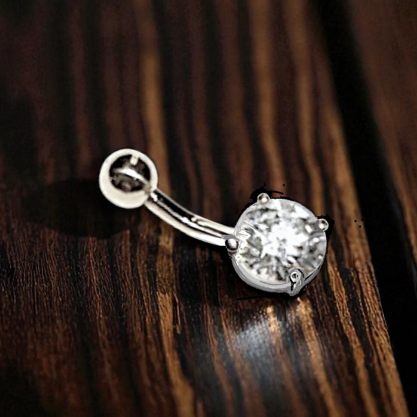 NEW! Prong Set Lab Diamond Belly Ring E/VS1 - Options - Pobjoy Diamonds