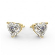 Load image into Gallery viewer, 18K Gold 1.00 Carat Heart Shaped Diamond Earrings