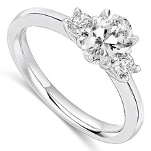 Load image into Gallery viewer, Oval Diamond Trilogy Ring 0.95 Carats - F/VS1
