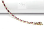 9K Gold Diamond Tennis Bracelet With Pink Sapphires - Pobjoy Diamonds