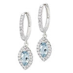 9K Gold & Aquamarine 1.90 CTW Diamond Drop Earrings - Pobjoy Diamonds