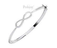 Load image into Gallery viewer, 9K White Gold Infinity Diamond Bangle 0.45 Carat