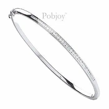 9K White Gold Ladies Diamond Bangle 0.50 CTW - Pobjoy Diamonds