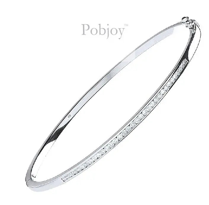 9K White Gold Ladies Diamond Bangle 0.50 CTW - Pobjoy Diamonds
