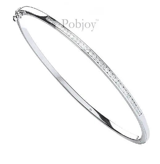 9K White Gold Ladies Diamond Bangle 0.50 CTW - Pobjoy Diamonds