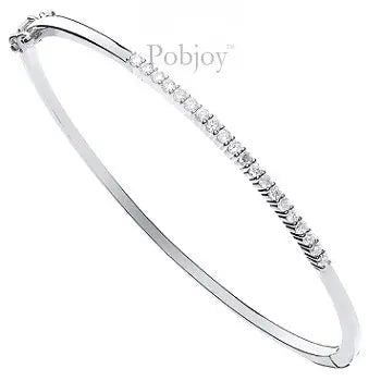 9K White Gold Ladies Diamond Bangle 0.50 CTW - Pobjoy Diamonds