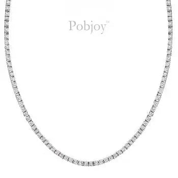 9K White Gold Ladies Diamond Line Necklace - 4.00 Carats - Pobjoy Diamonds