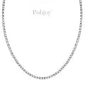 9K White Gold Ladies Diamond Line Necklace - 4.00 Carats - Pobjoy Diamonds