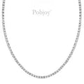9K White Gold Ladies Diamond Line Necklace - 4.00 Carats