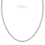 9K White Gold Ladies Diamond Line Necklace - 4.00 Carats - Pobjoy Diamonds