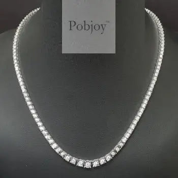9K White Gold Ladies Graduated Diamond Necklace - 4.00 Carats - Pobjoy Diamonds