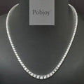 9K White Gold Ladies Graduated Diamond Necklace - 4.00 Carats - Pobjoy Diamonds