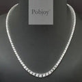 9K White Gold Ladies Graduated Diamond Necklace - 4.00 Carats