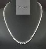 9K White Gold Ladies Graduated Diamond Necklace - 4.00 Carats - Pobjoy Diamonds