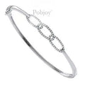 9K White Gold Link & Diamond Bangle - Pobjoy Diamonds