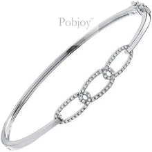 Load image into Gallery viewer, 9K White Gold Link &amp; Diamond Bangle